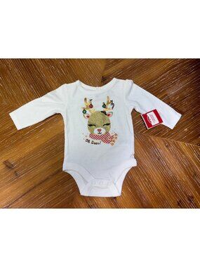 Holiday Time Baby Girls' Christmas Long Sleeve Bodysuit 0 - 3 Months